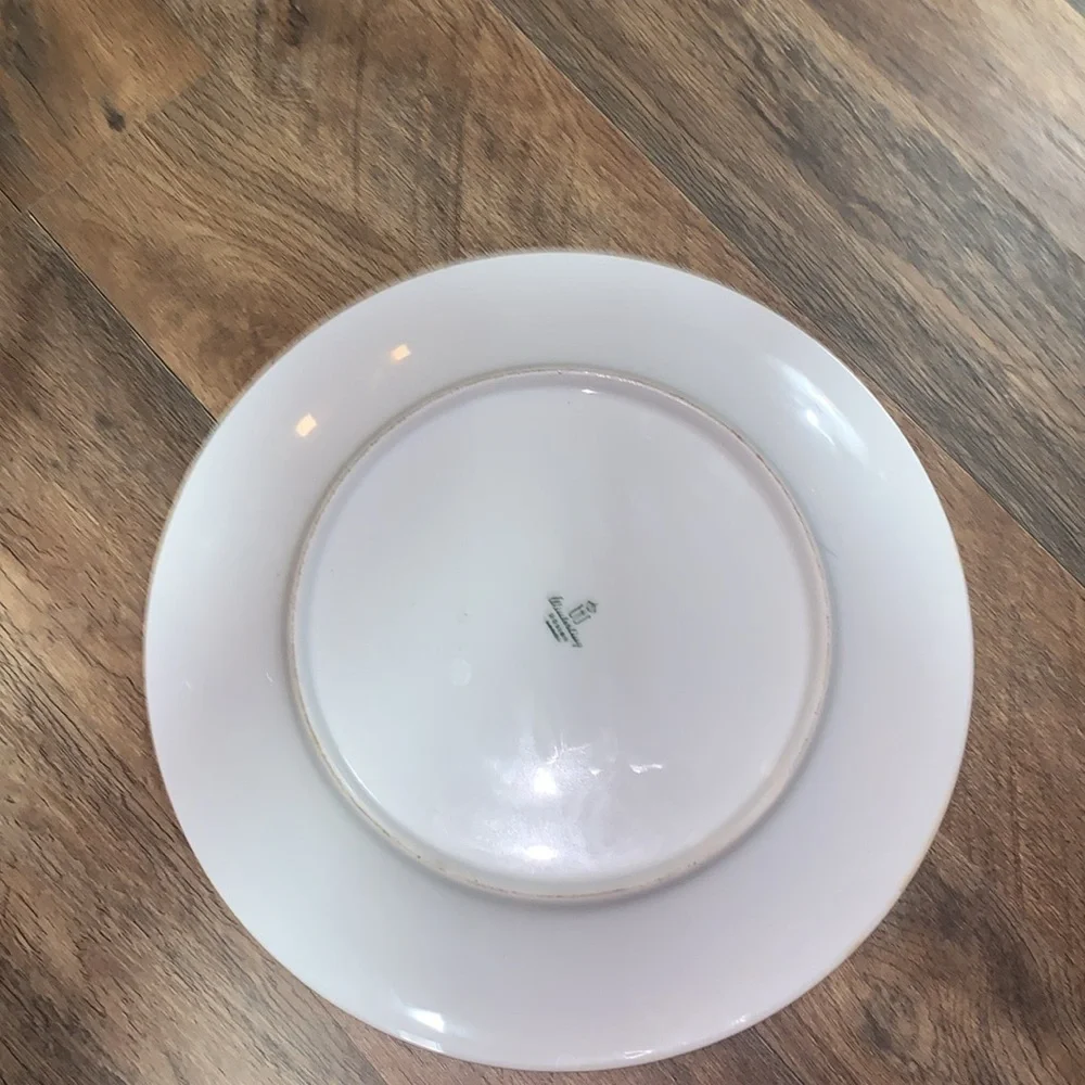 White & Gold Vintage 1960s Ceramic Round Platter Serving Plate Fine Dining